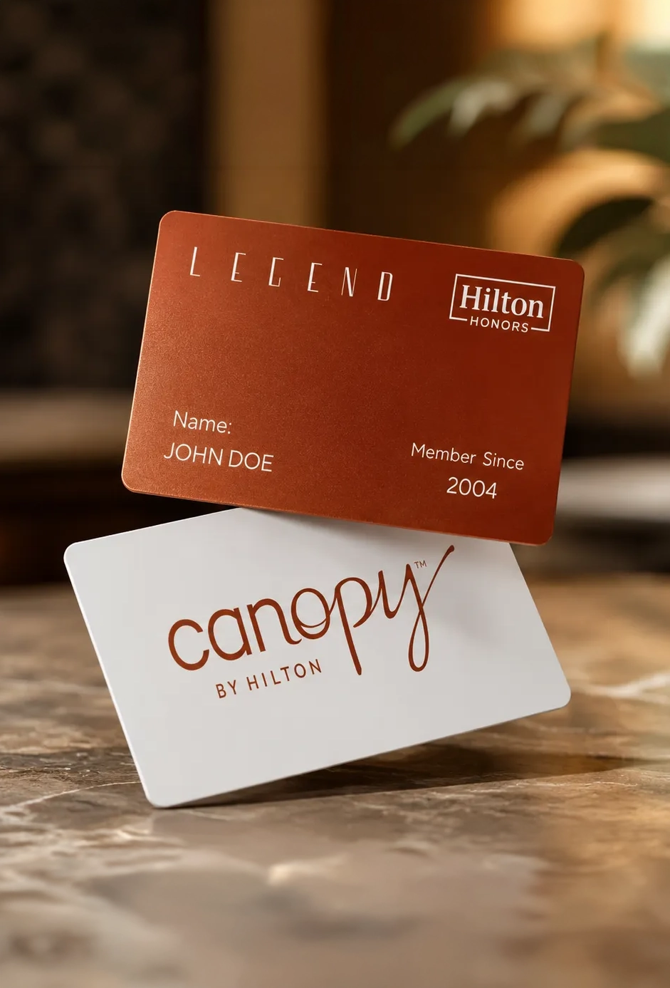 Tarjetas The Legend Privilege y Canopy by Hilton